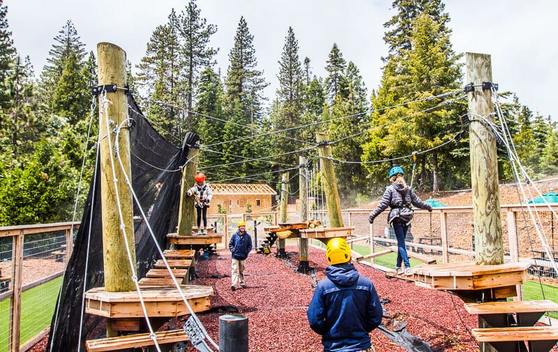 kids walking obstacle course tenaya lodge yosemite