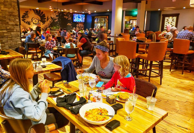 people eating at restaurant