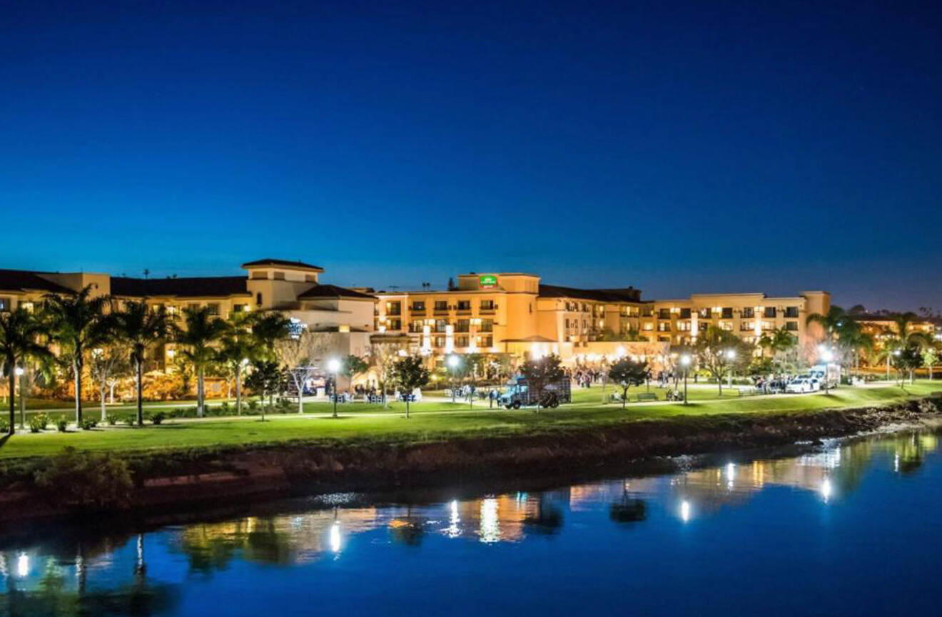 View of hotel at night