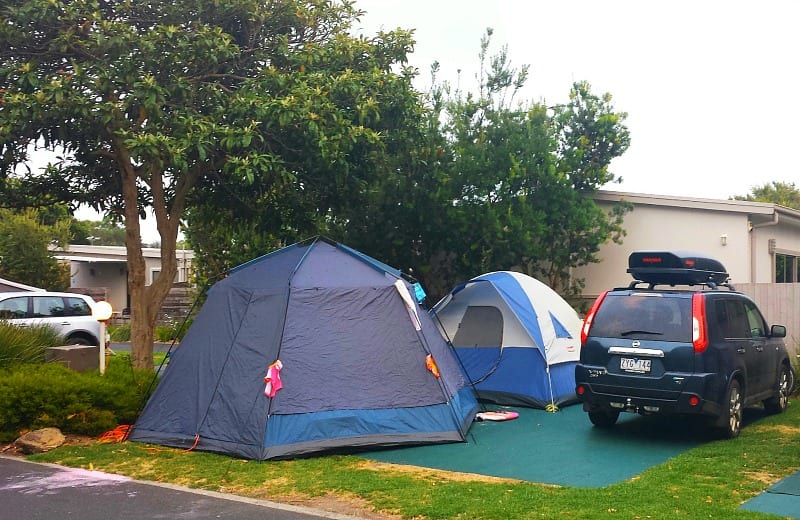 Our campsite at the Big4 caravan park in Queenscliff, Victoria