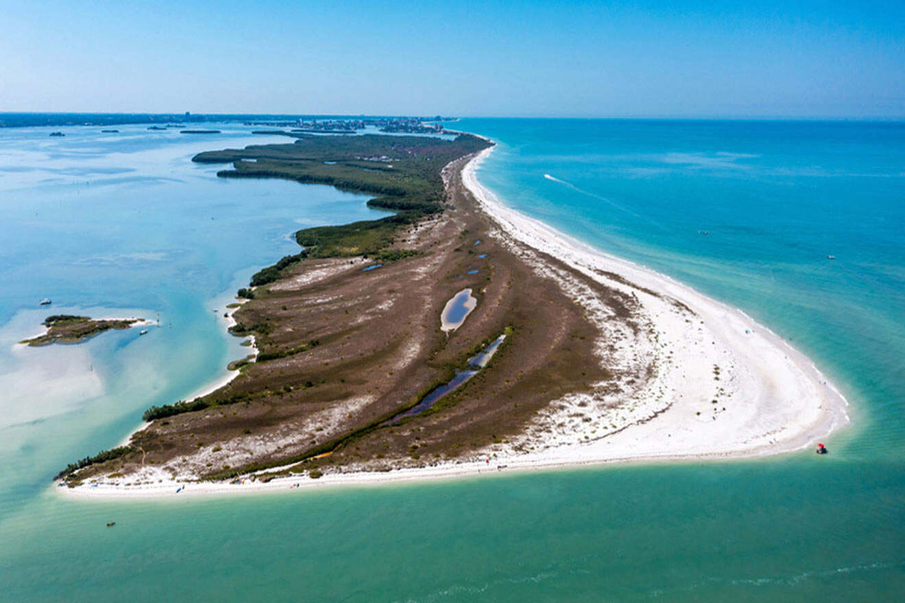 aerial view over Caladesi Island