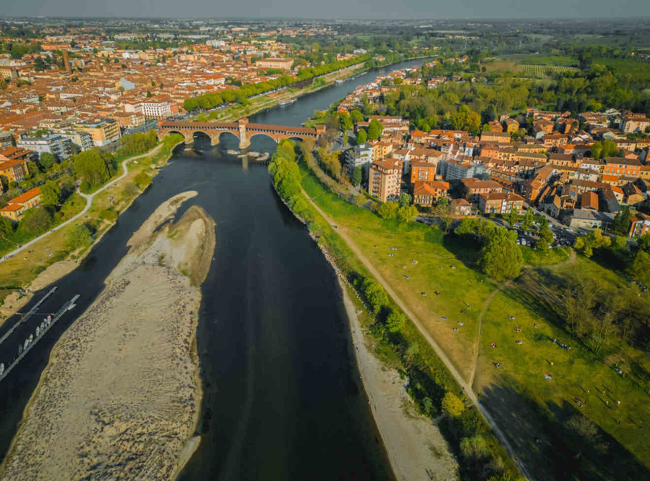 Aerial view of Pavia