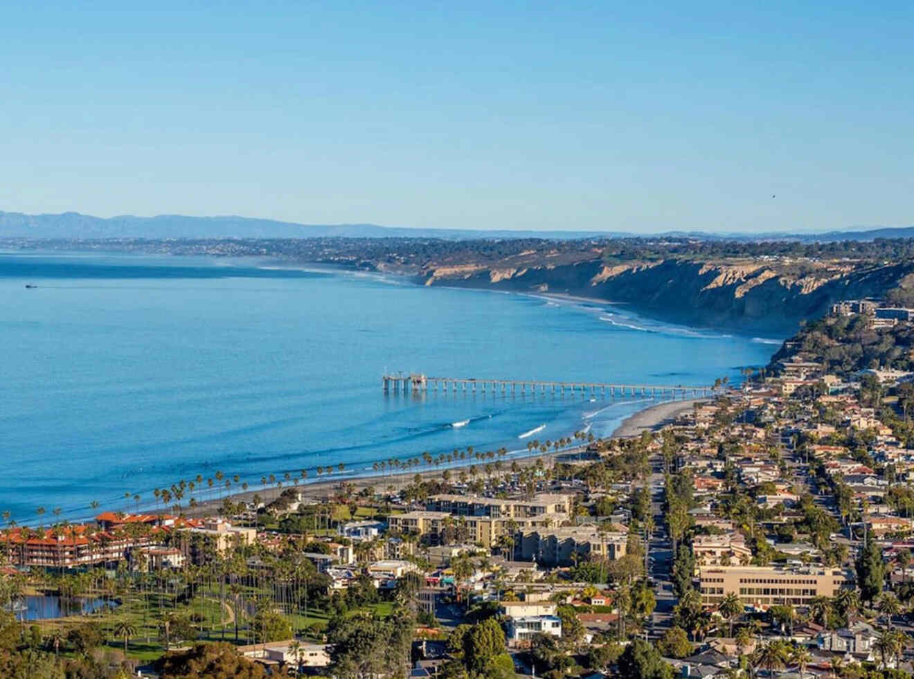 Aerial view of waterfront at La Jolla