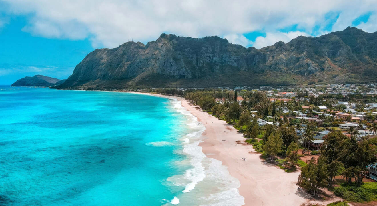 Aerial view of Waimanalo beach