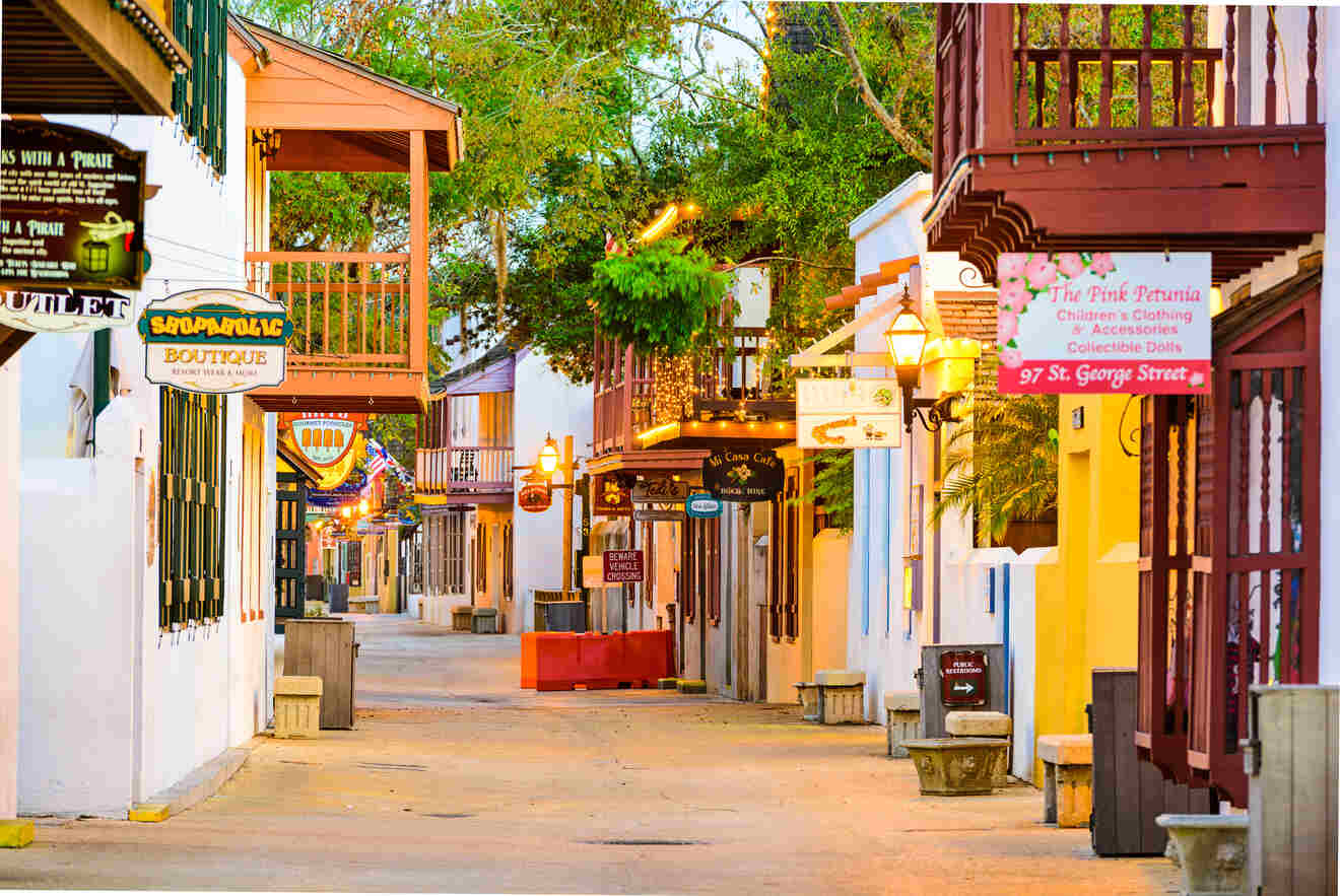 View of St George street shops and restaurants