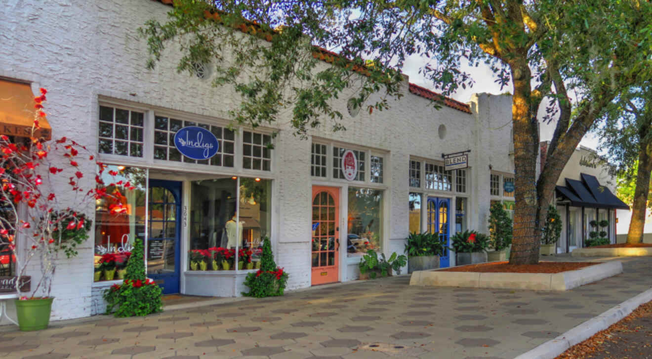 A street with shops in the Riverside Avondale neighbourhood