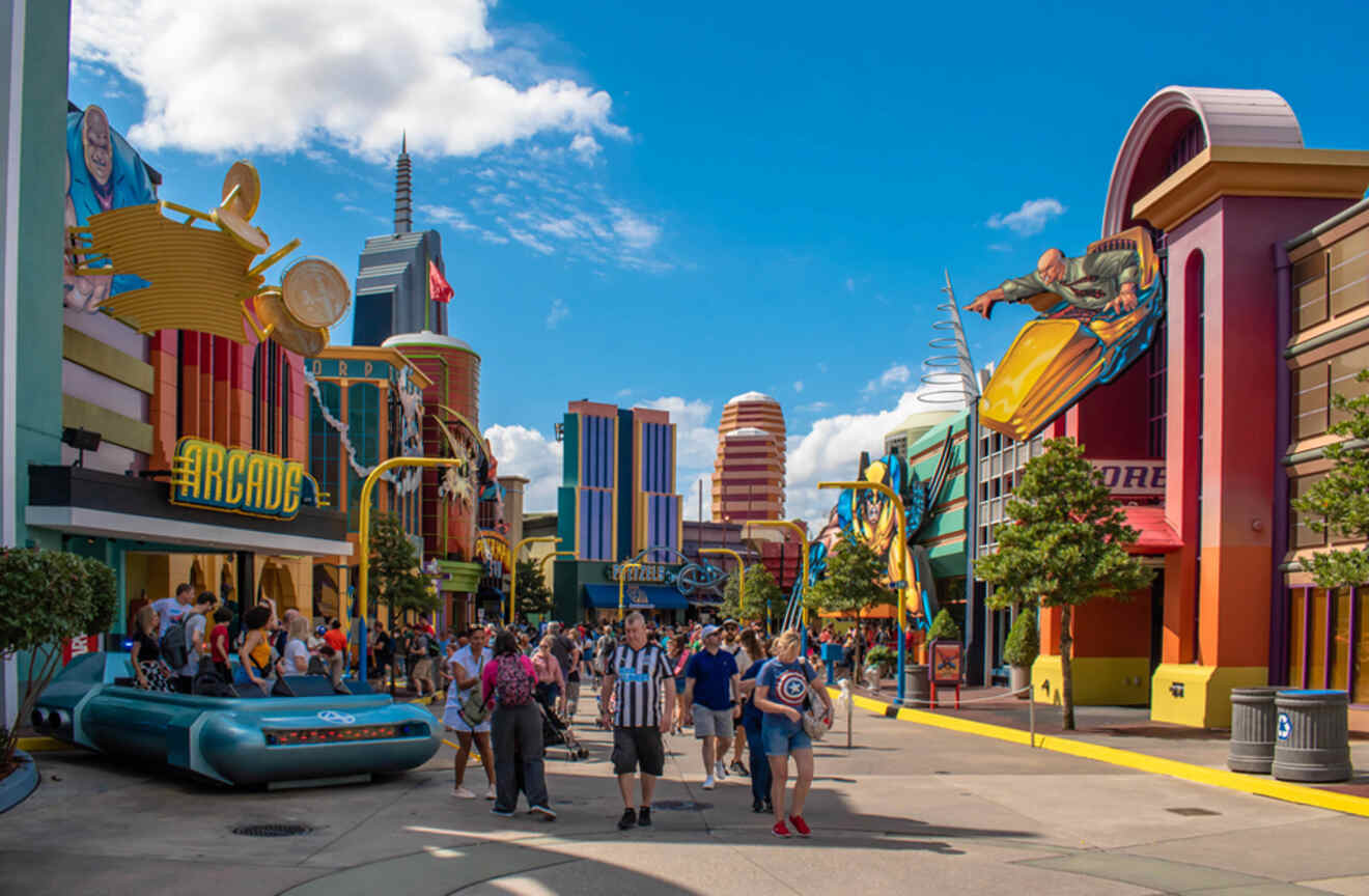 People walking around Islands of Adventure