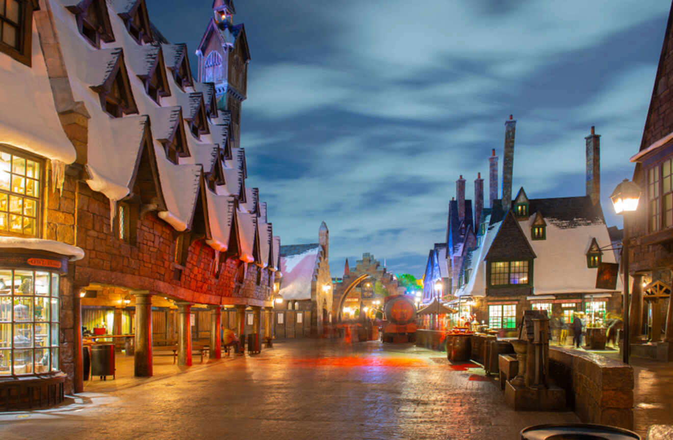 Hogsmeade alley at night