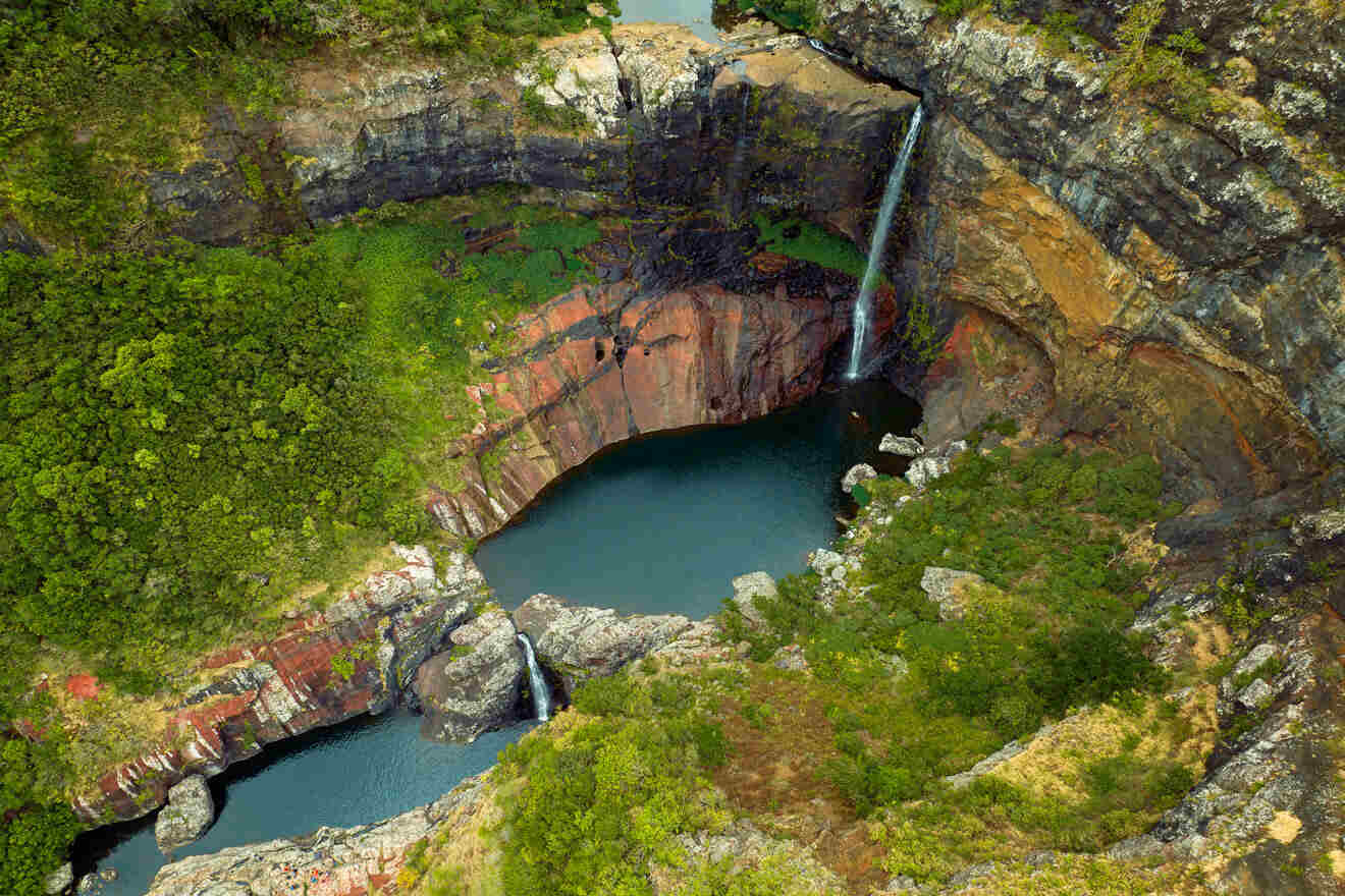 aerial view over Tamarind waterfalls