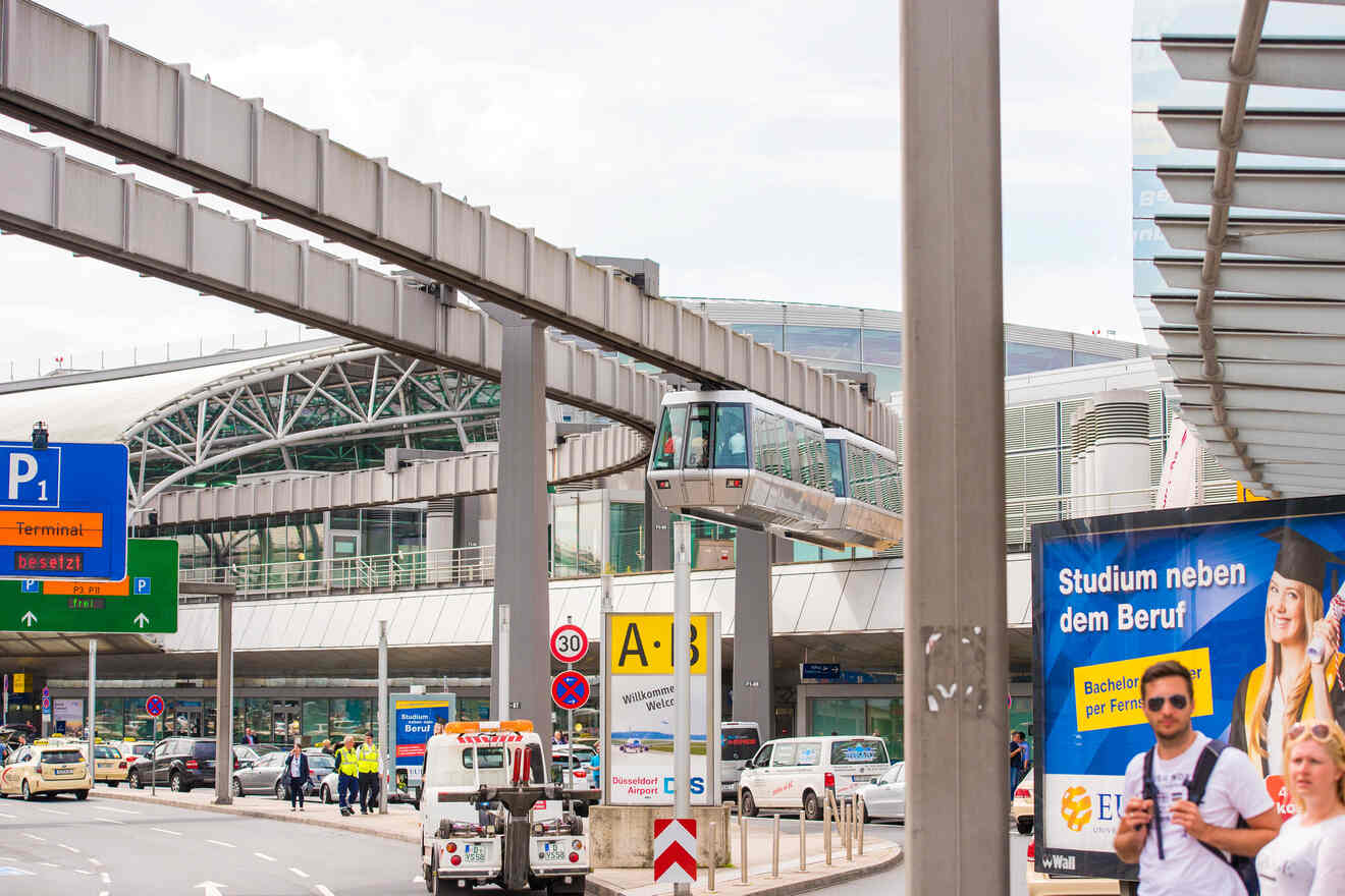 Airport with people walking around