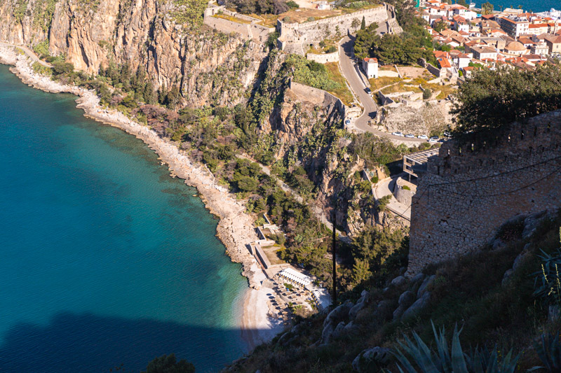 arvanitia beach from above