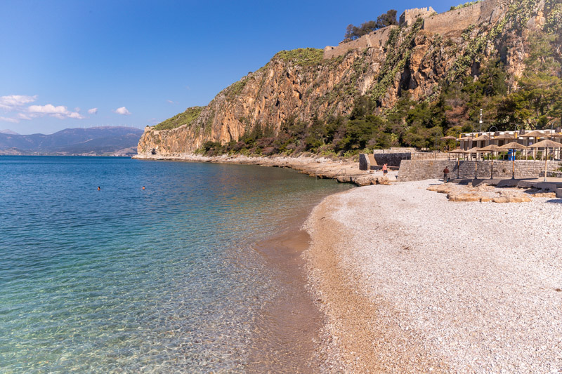 pebbly shore of arvanitas beach