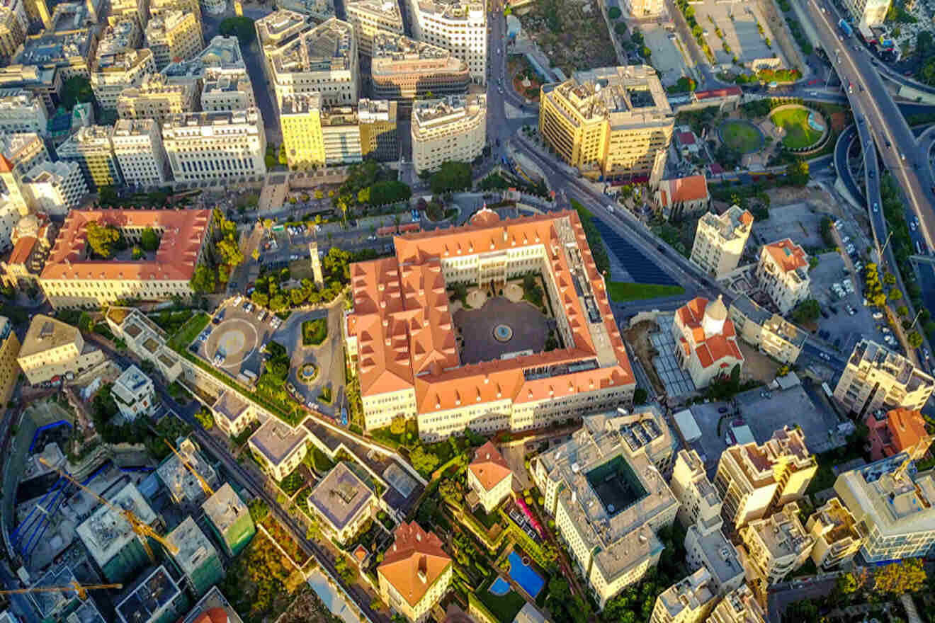 aerial view over Beirut