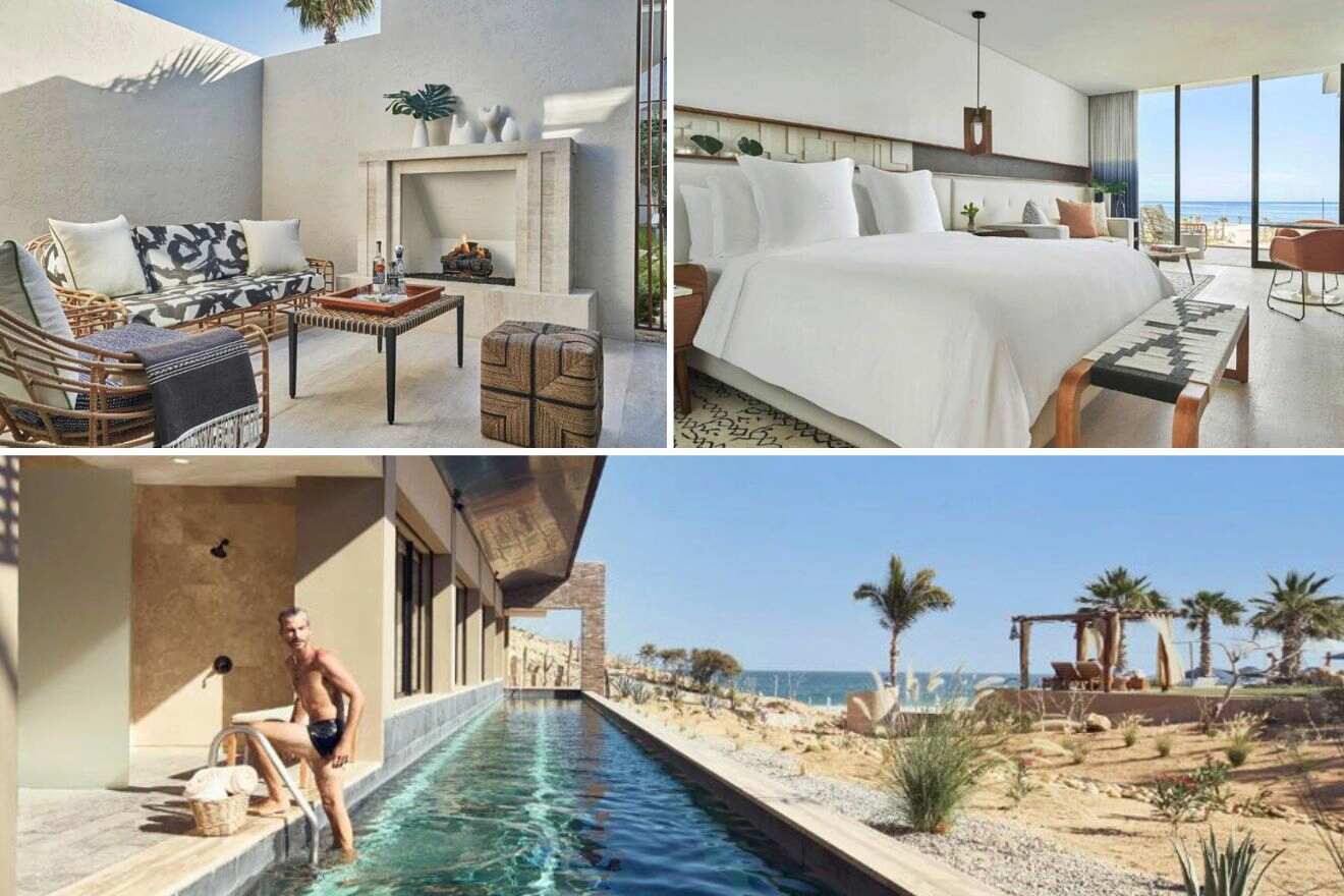 collage with bedroom, swimming pool and lounge