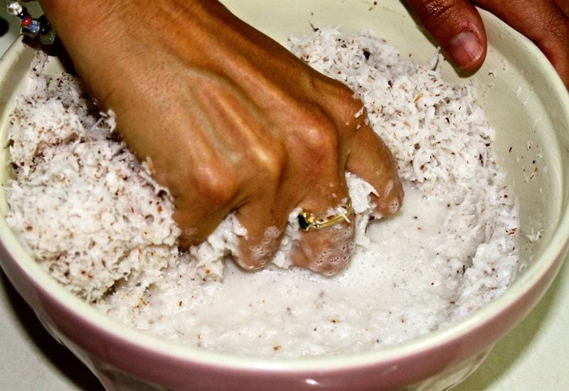 mixing ingredients in a bowl