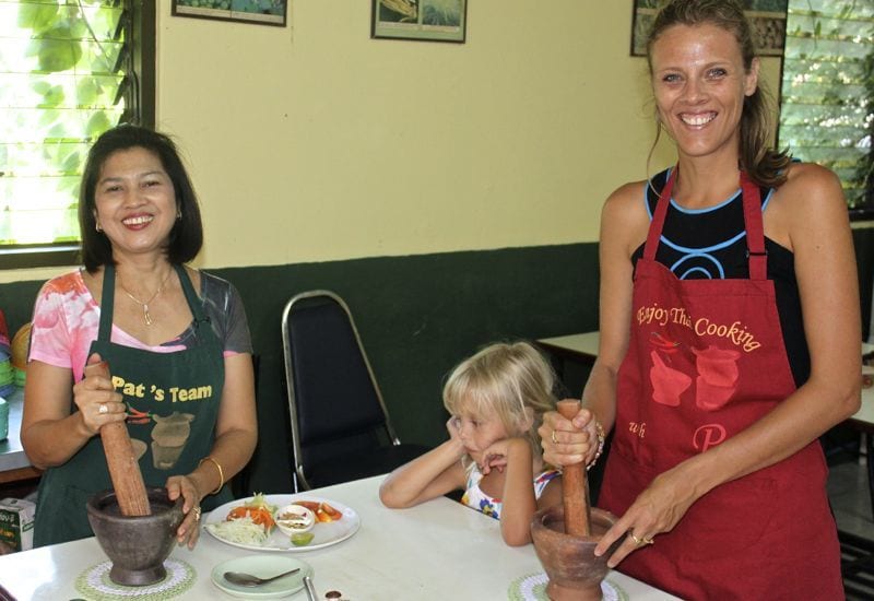 people cooking food