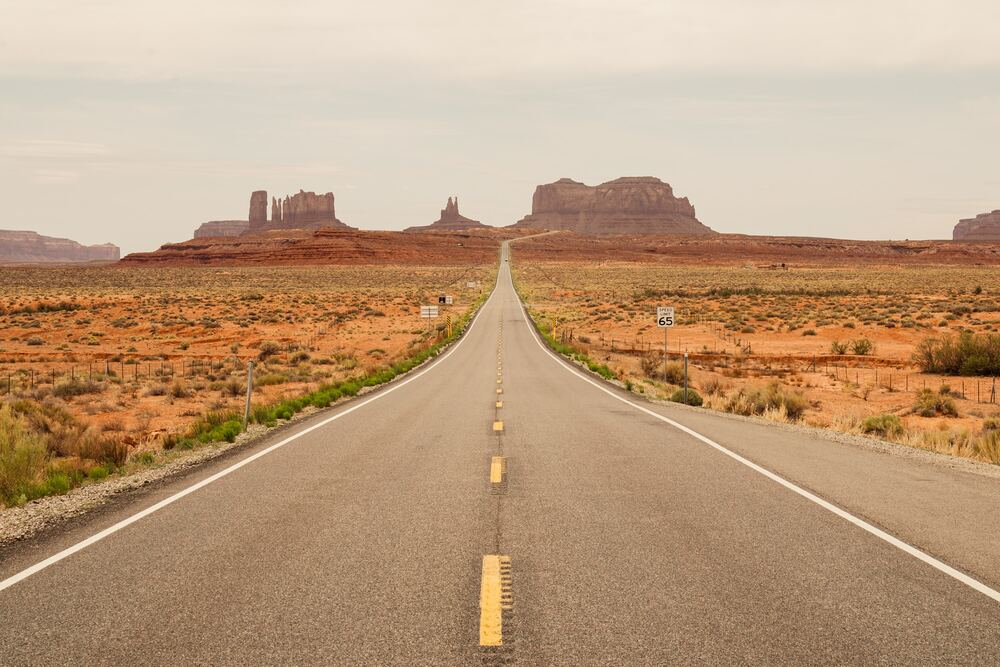 road heading down to mitten rocks Forrest Gump Point