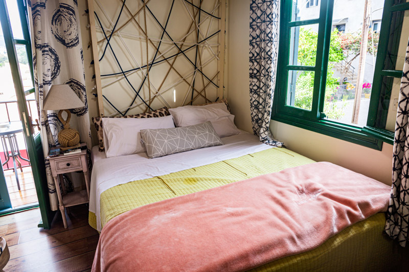 bed inside pension of Kapodistrias Hotel in the Old Town