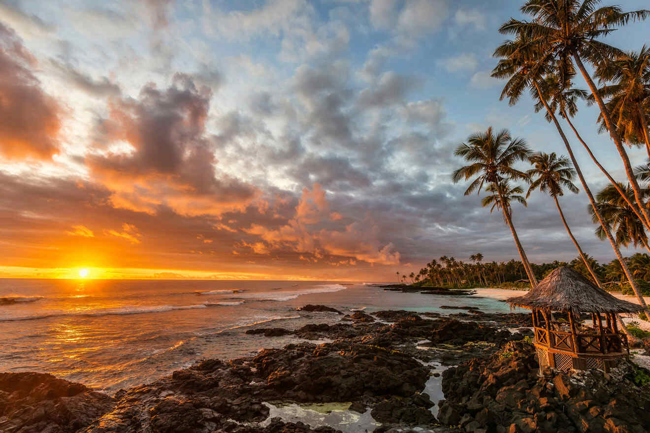 sunset at Lefaga Beach Samoa