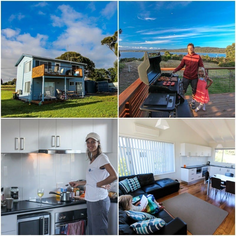 scenes from a blue house cottage at coles bay