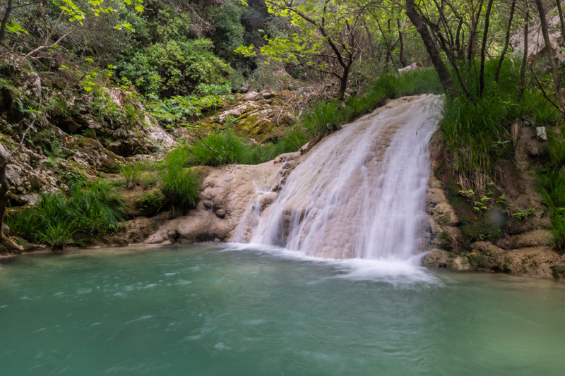 waterfall streaming over rocks