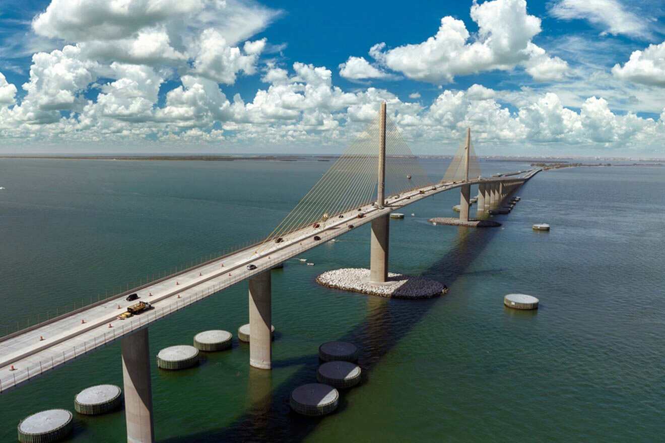 Sunshine Skyway Bridge over Tampa Bay in Florida