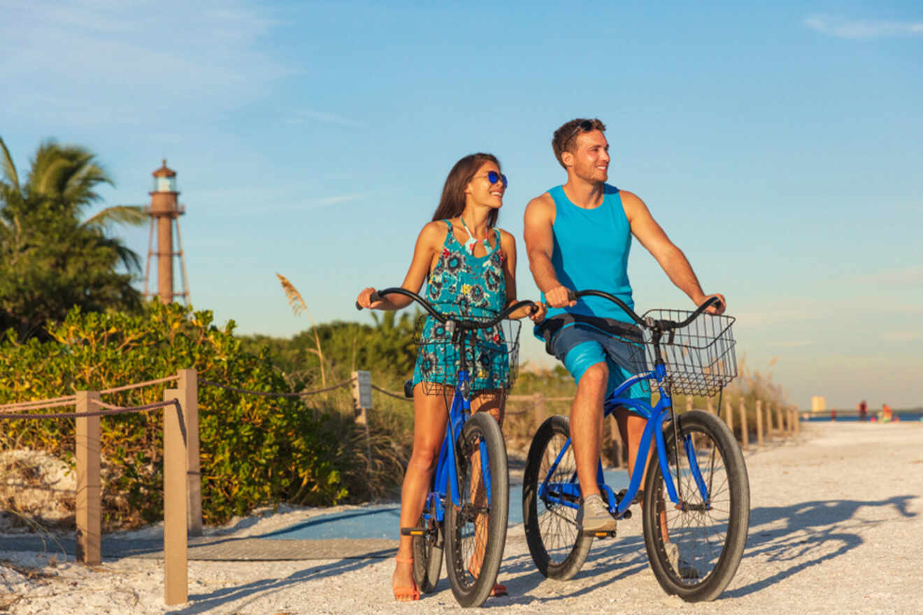 couple with bikes