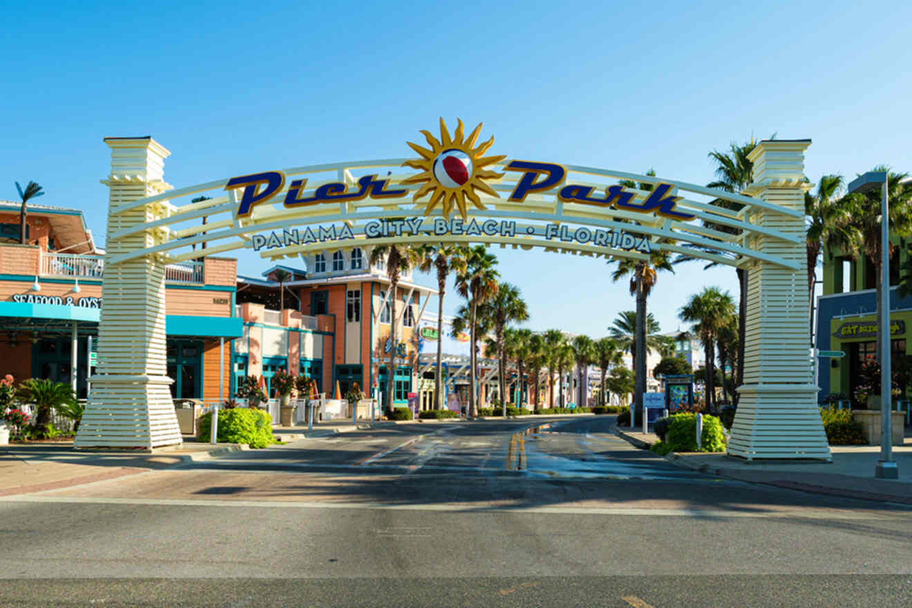 A sign at the entrance to Pier Park