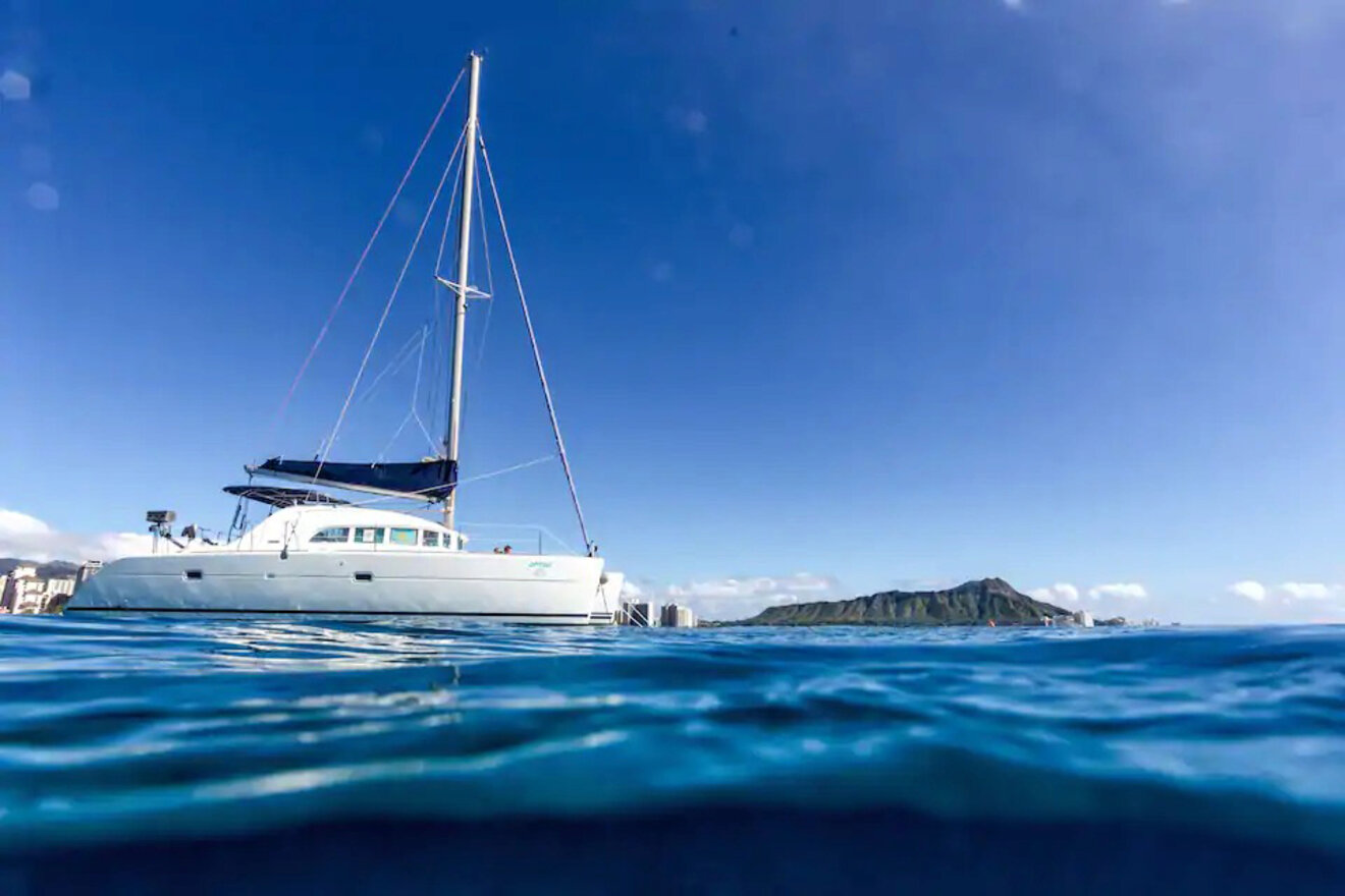 View of a yacht on the water