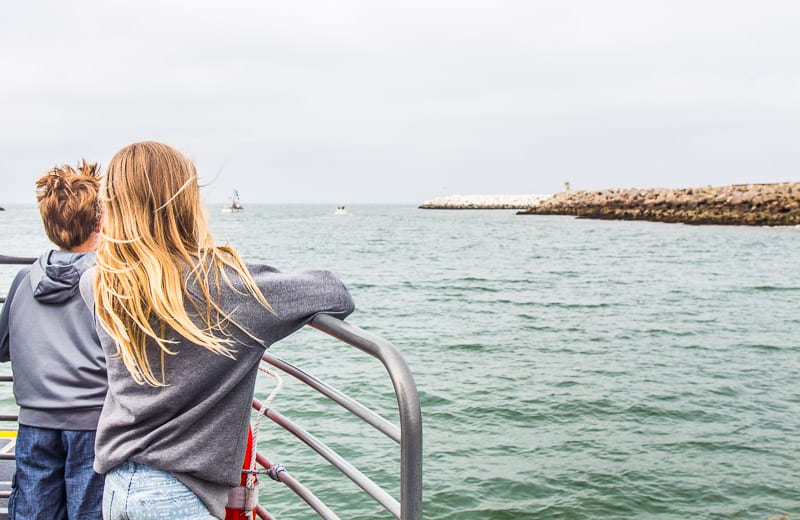 kalyra looking at view on the Channel Islands National Park ferry