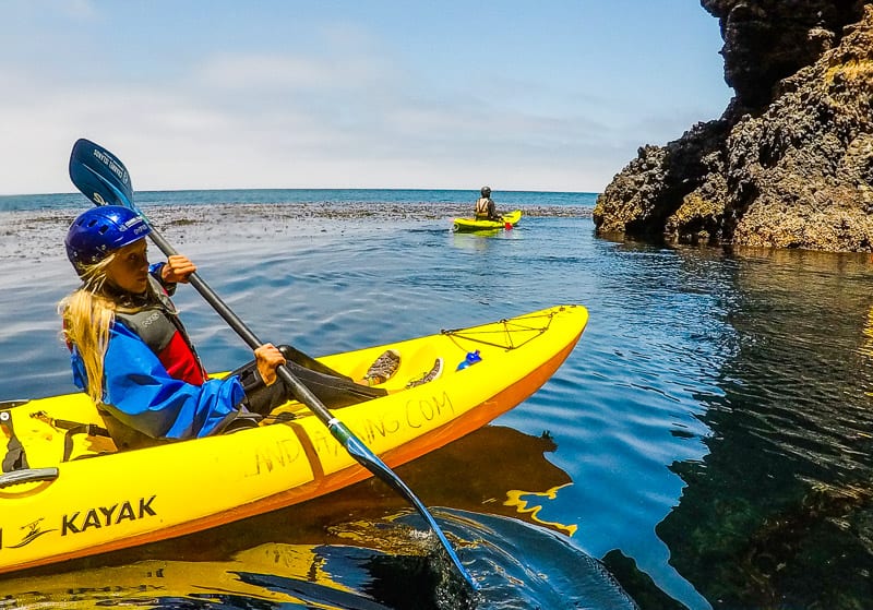 Kalyra Kayaking near a cave  at Channel Islands National Park