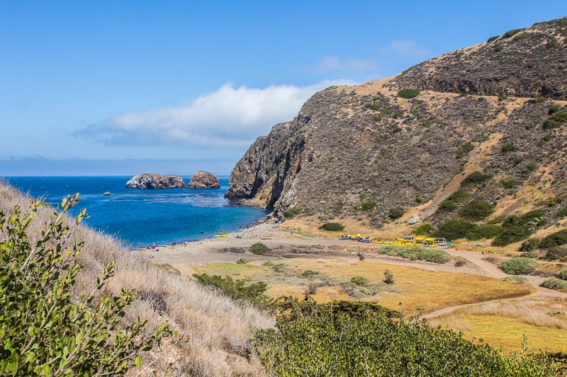 beach surrounded by high cliffs