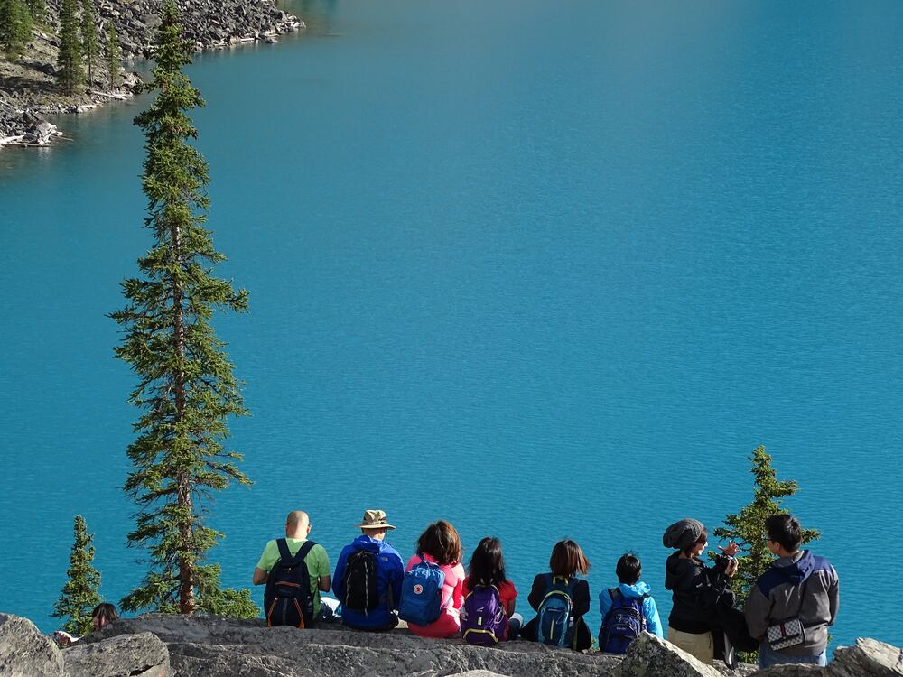 group of people hiking