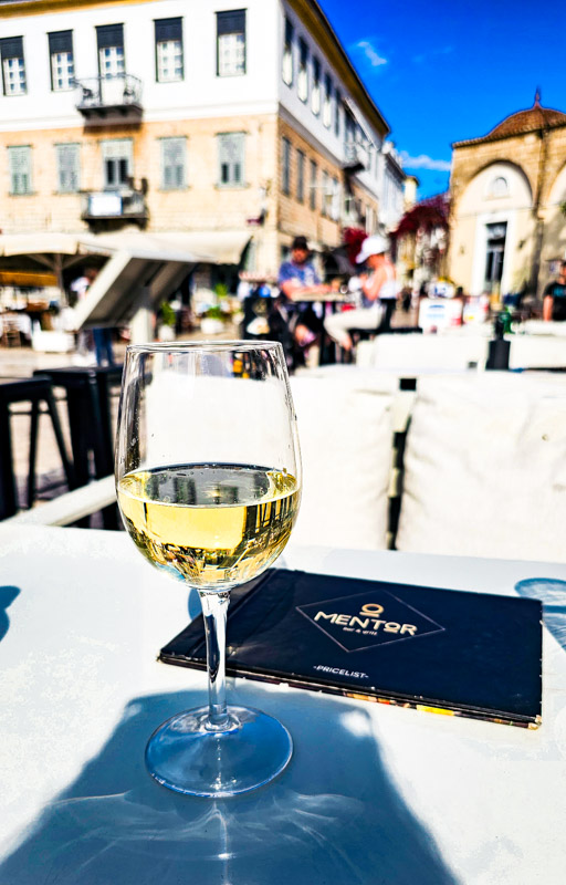 glass of wine on table