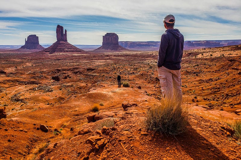 craig looking at view of mittens Monument Valley, Utah