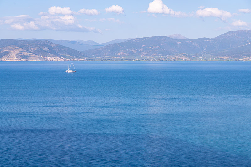 sailboat on nafplio aegean sea