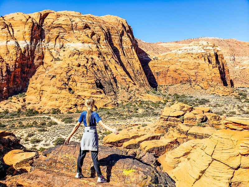 kalyra looking at view of Snow Canyon State Park, Utah