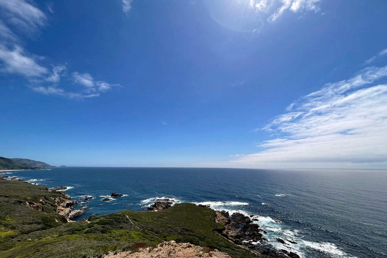 a view of the ocean from a cliff