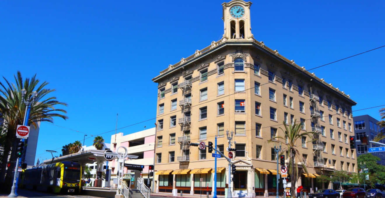 a tall building with a clock on the top of it