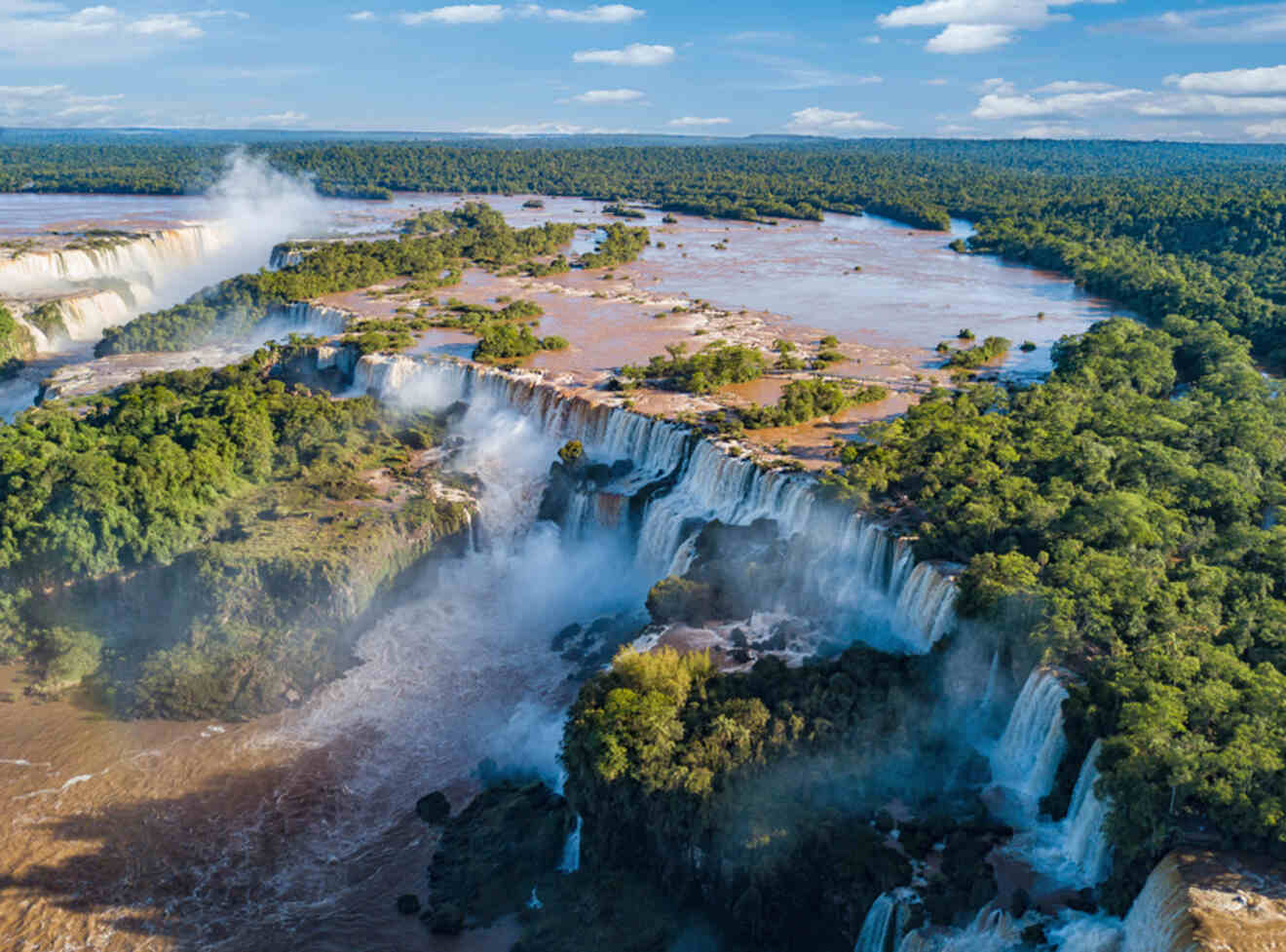 Aerial view of Iguazu Falls