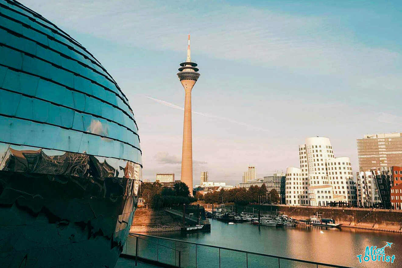 Distant view of the Rhine Tower