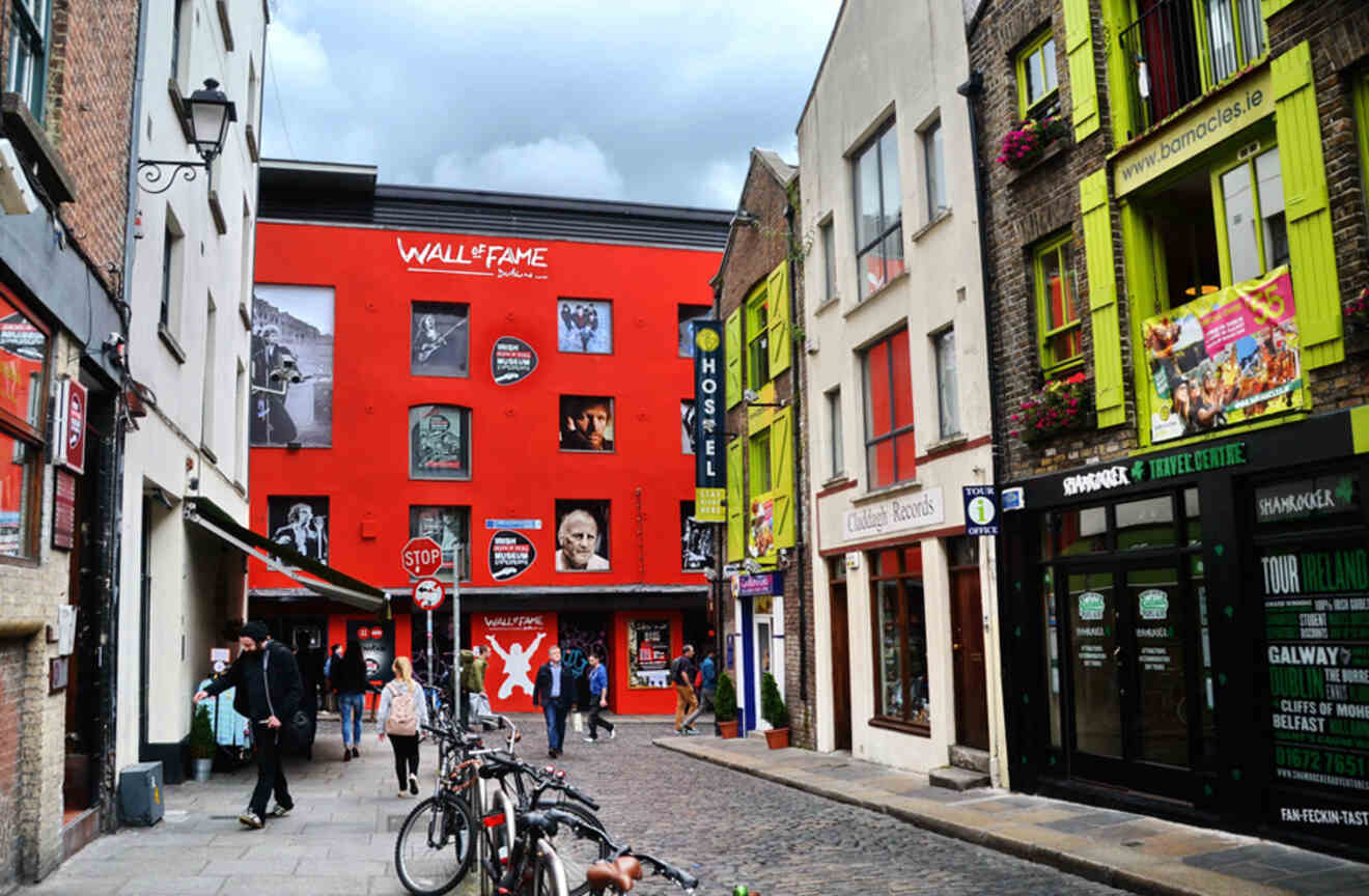 View of colorful building on the street