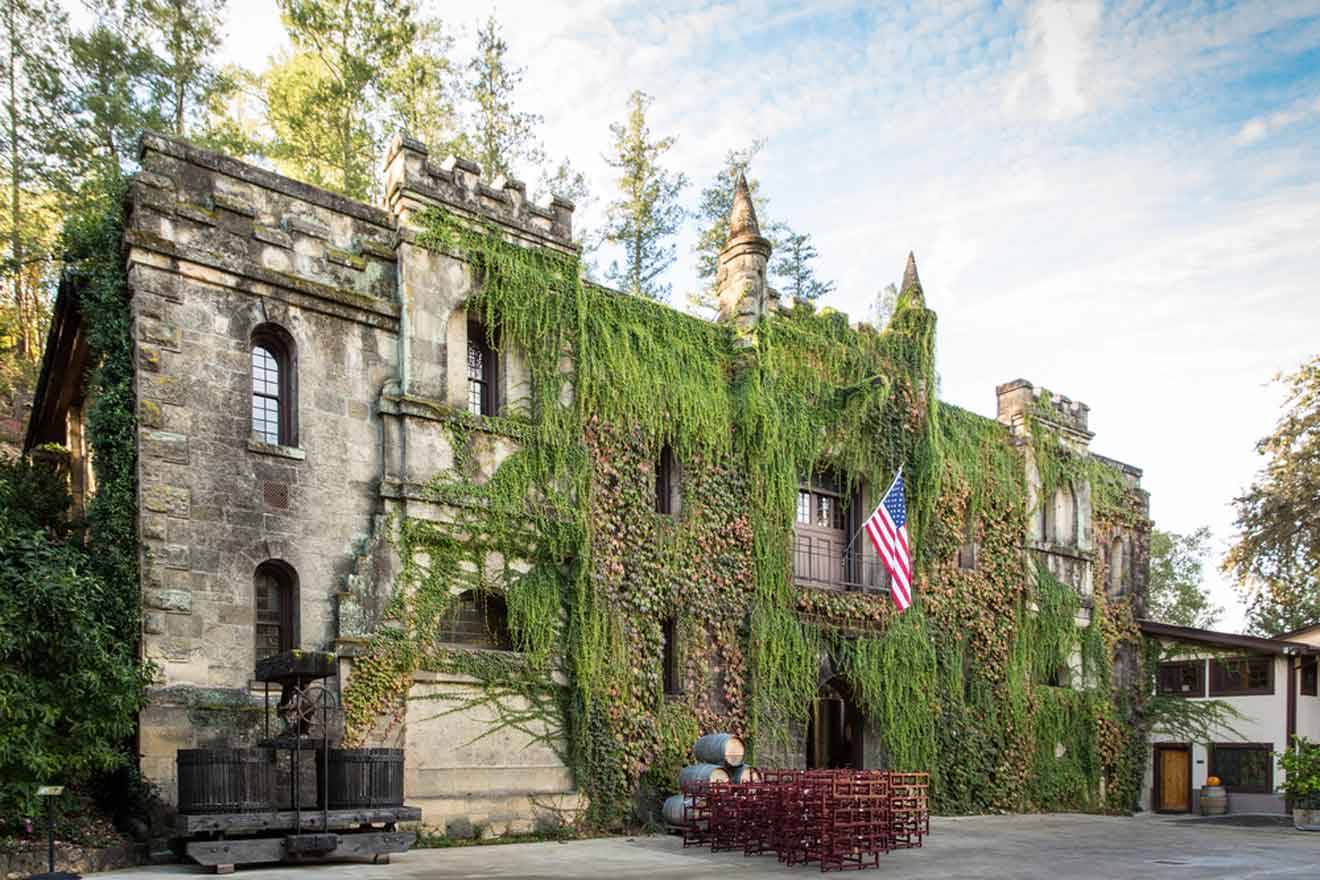 an old building covered in vines and ivy