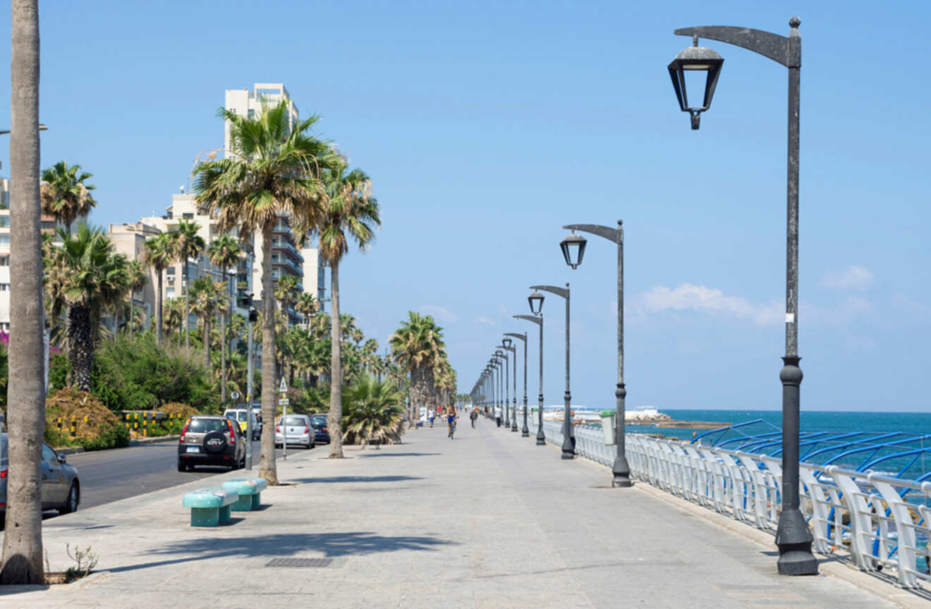 View of the Corniche in Ain al Mraiseh Beirut