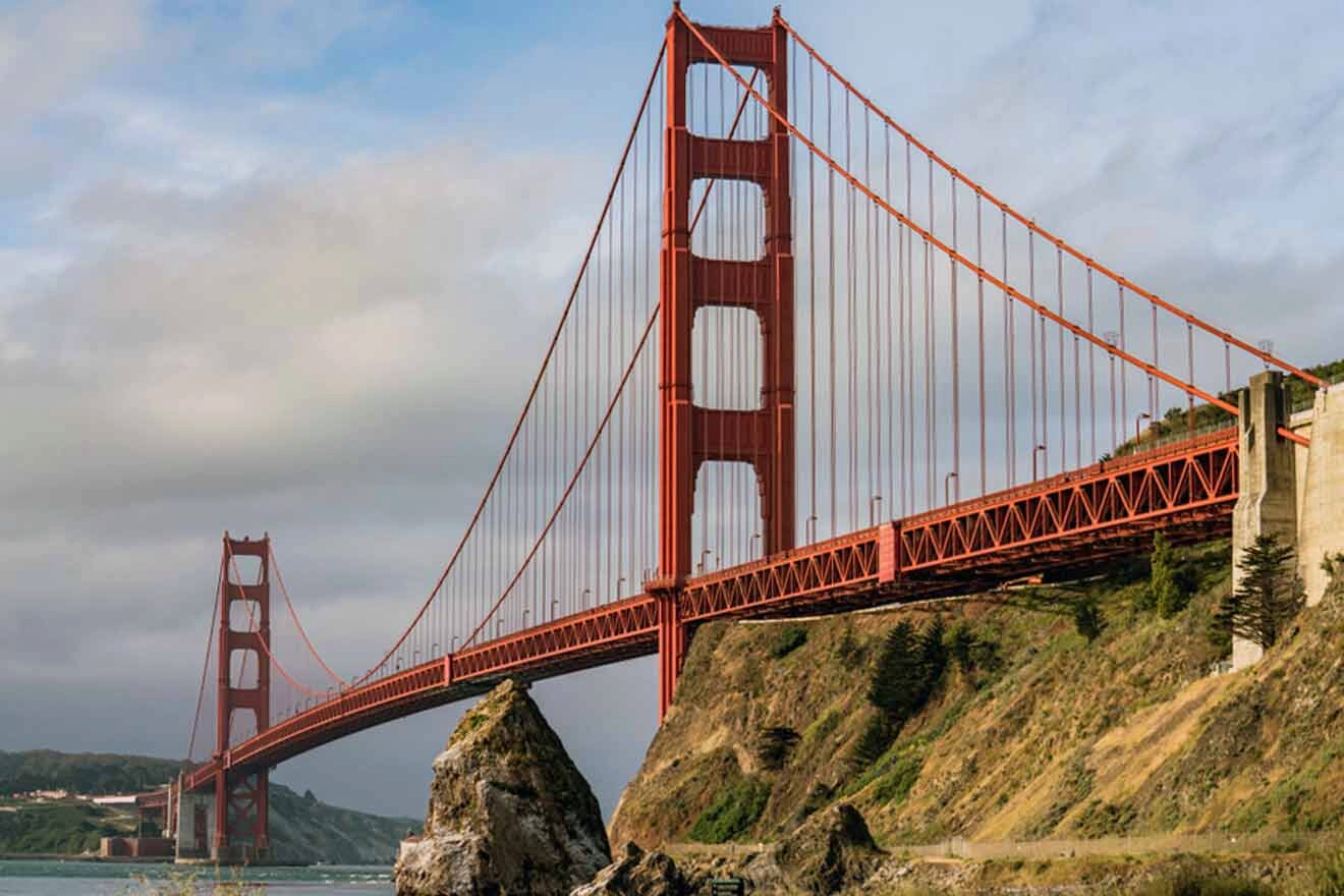 the golden gate bridge overlooking the water