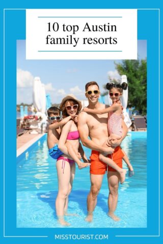 family in the pool