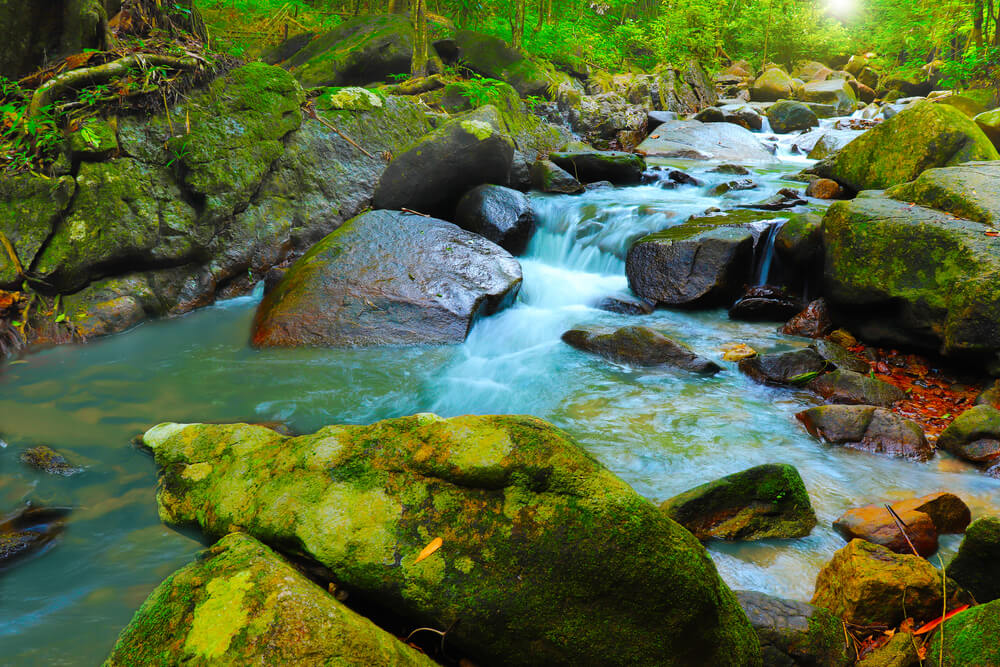 Bang Pae Waterfall rushing over rocks