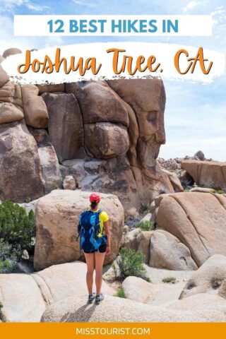 woman hiking in Joshua tree