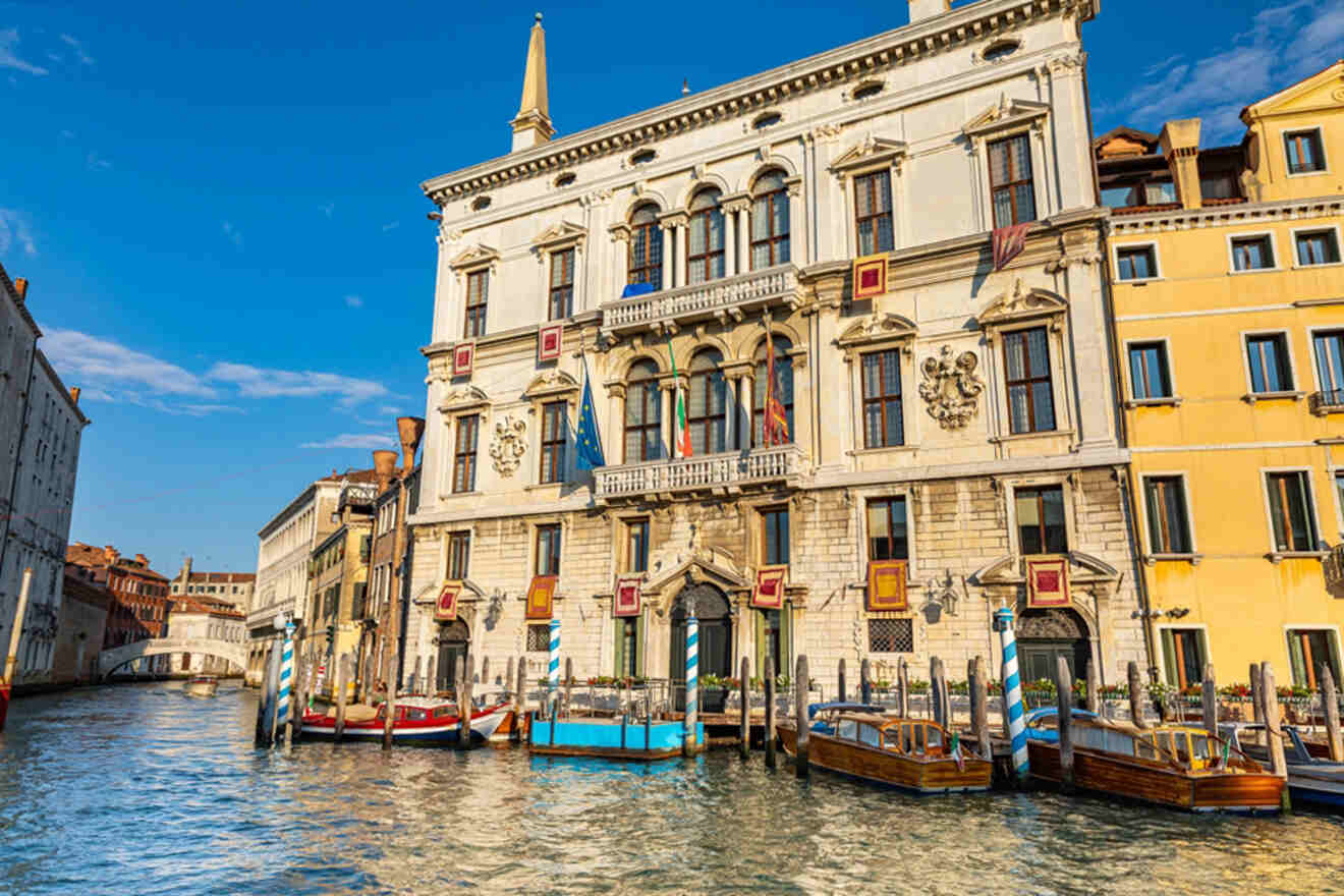 View of a hotel on the canal