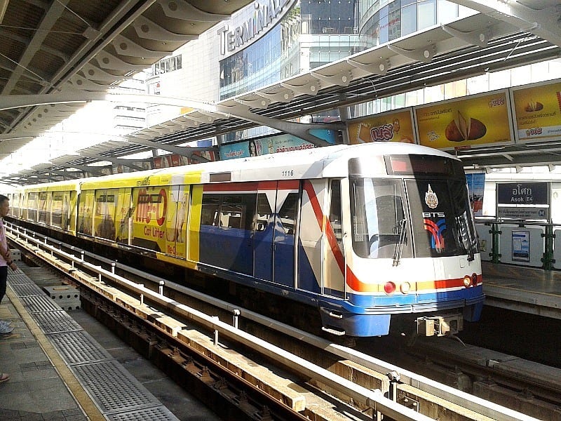 Bangkok's sky train at station